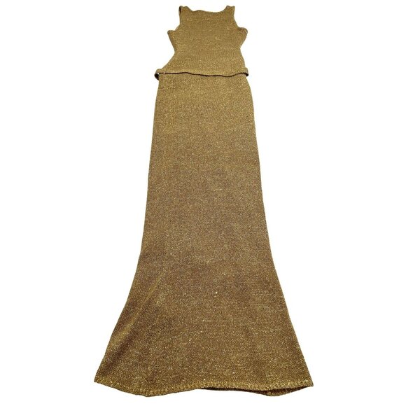 Asta Resort Natalia Belted Dress in Gold Sequin - Picture 5 of 6